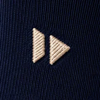 Embroidered logo stitched on a sock shaft