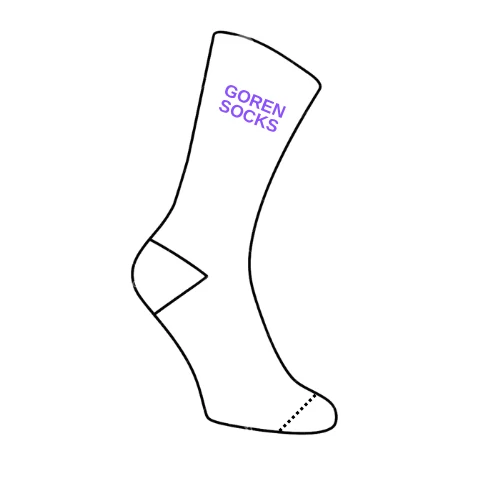 Logo placed on the ankle of a Goren Socks running sock